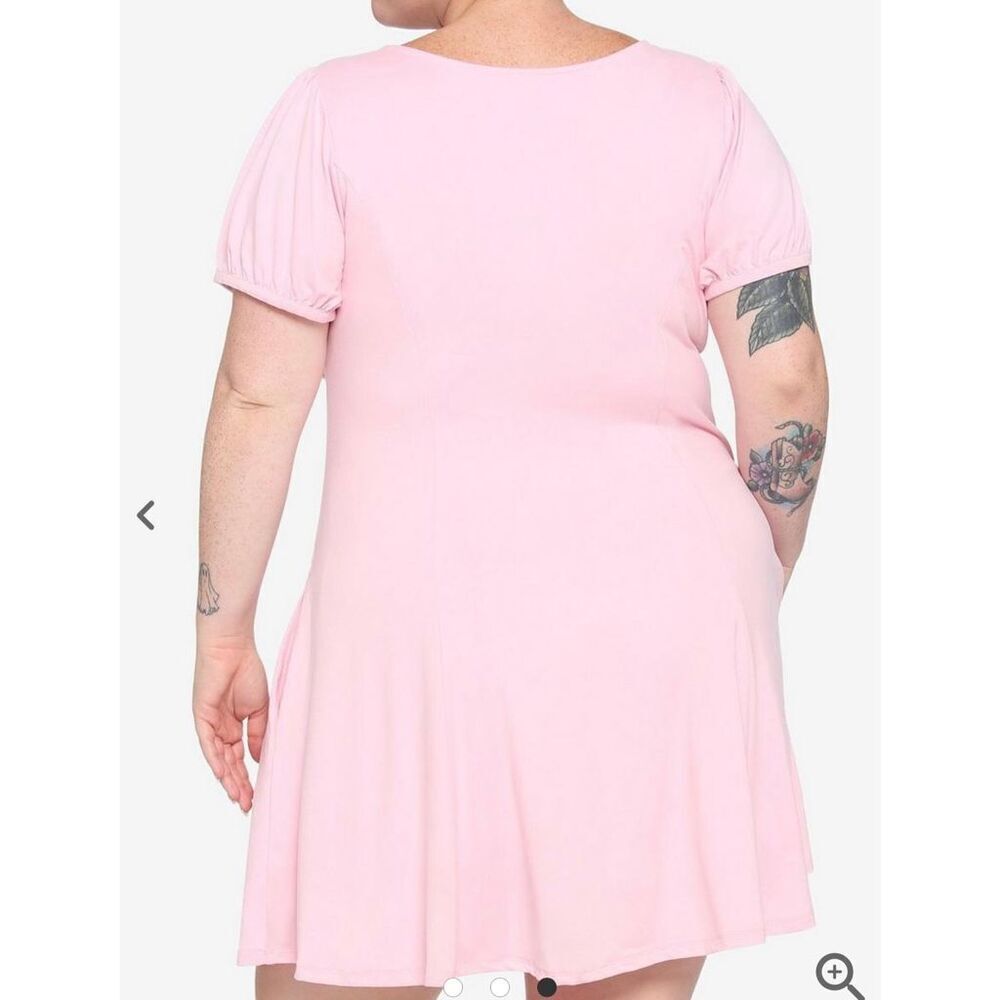 Hot Topic Pastel Pink Empire Dress Baby Pink Plus Size 2  Nwot - Picture 2 of 6
